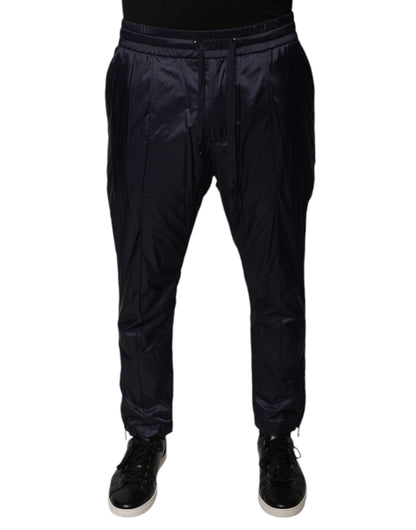 Dolce & Gabbana Dark Blue Cotton Skinny Sweatpants