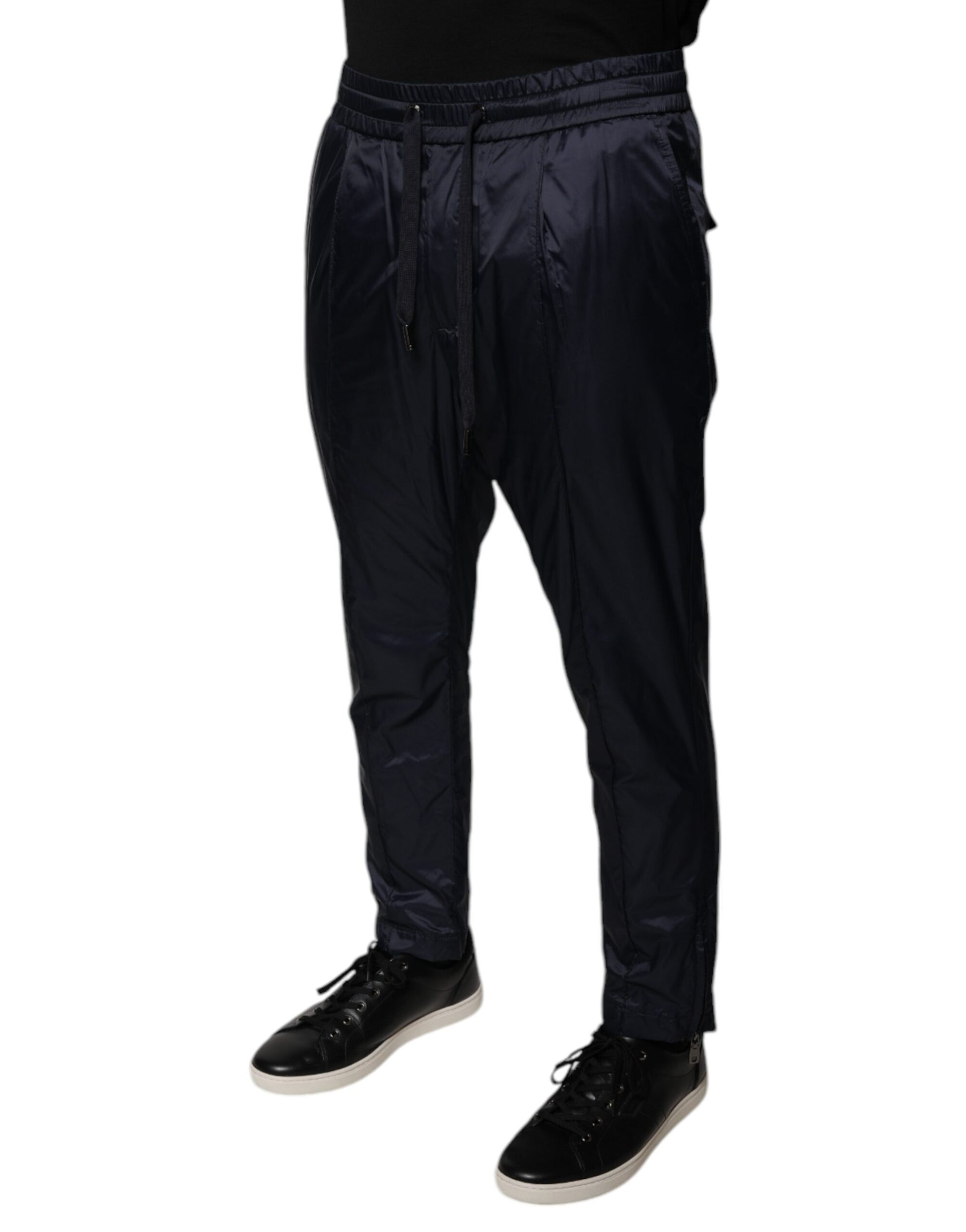 Dolce & Gabbana Dark Blue Cotton Skinny Sweatpants