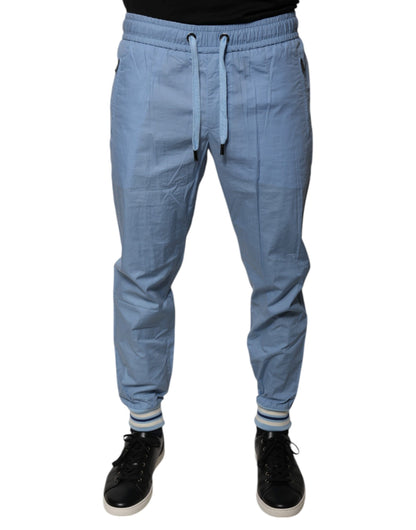 Dolce & Gabbana Blue Cotton Jogger Sweatpants