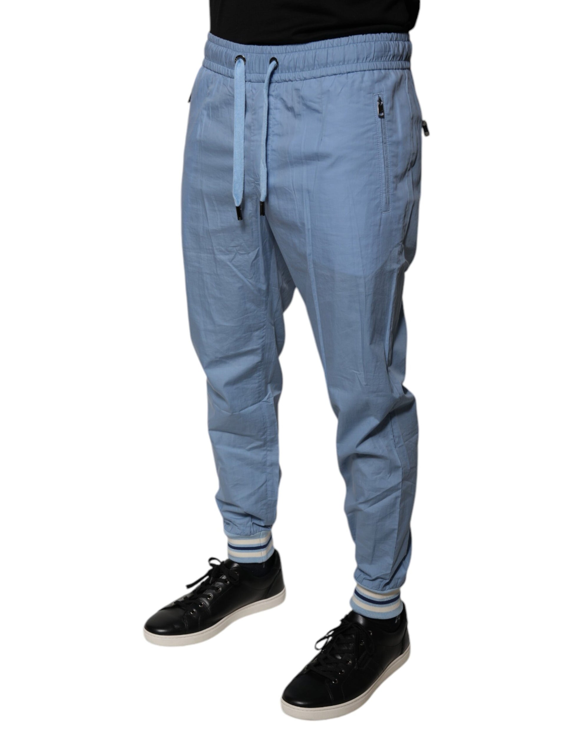 Dolce & Gabbana Blue Cotton Jogger Sweatpants
