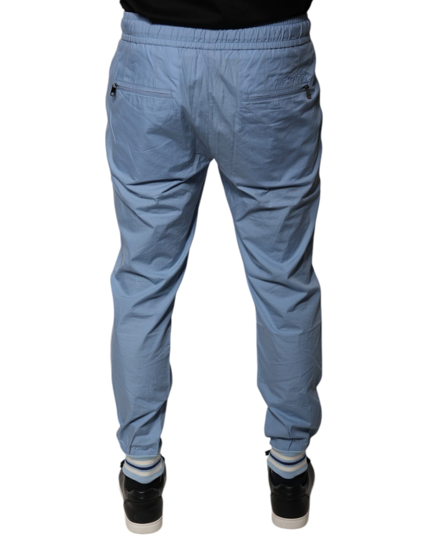 Dolce & Gabbana Blue Cotton Jogger Sweatpants