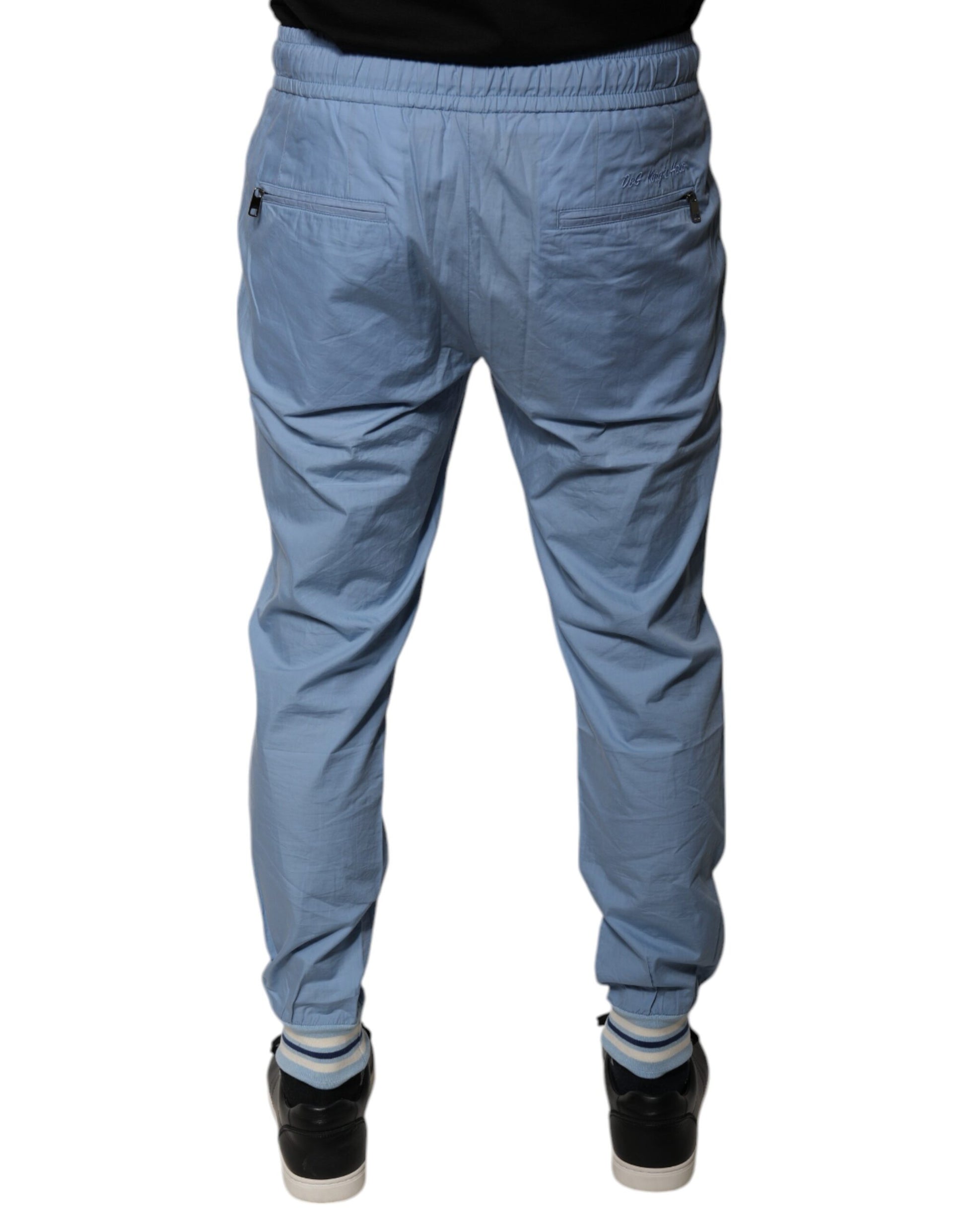 Dolce & Gabbana Blue Cotton Jogger Sweatpants