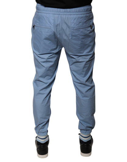 Dolce & Gabbana Blue Cotton Jogger Sweatpants