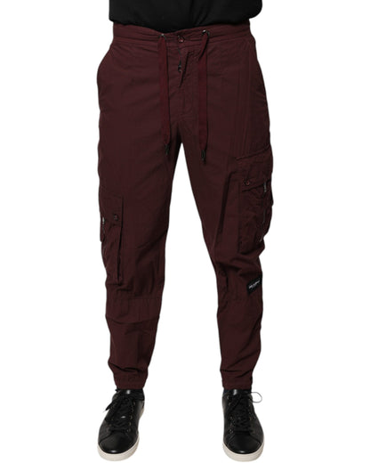Dolce & Gabbana Bordeaux Cotton Cargo Jogger Sweatpants