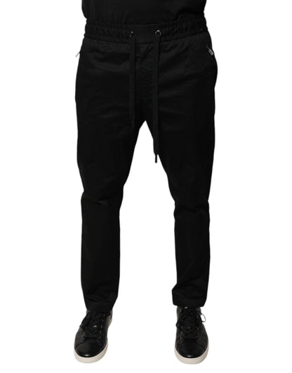 Dolce & Gabbana Black Cotton Stretch Skinny Sweatpants