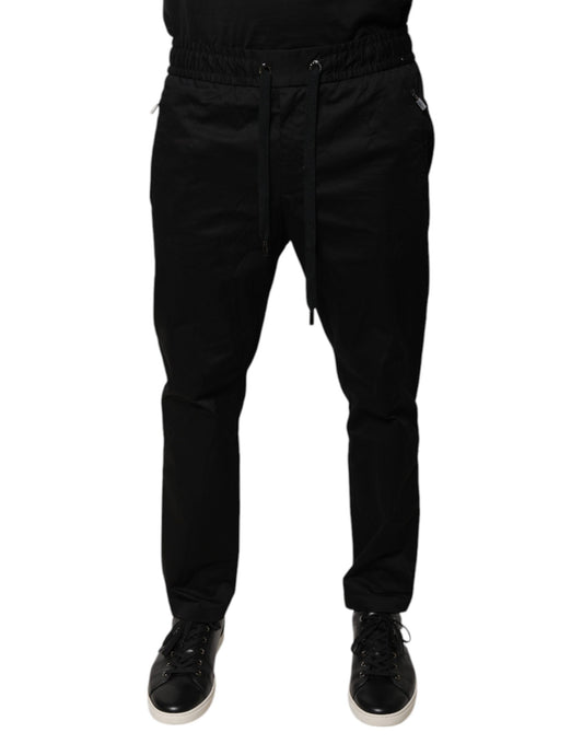 Dolce & Gabbana Black Cotton Stretch Skinny Sweatpants