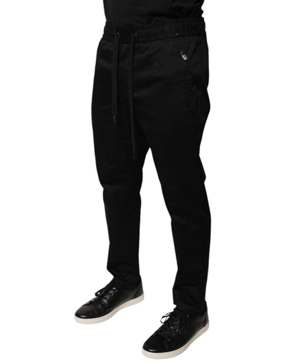 Dolce & Gabbana Black Cotton Stretch Skinny Sweatpants