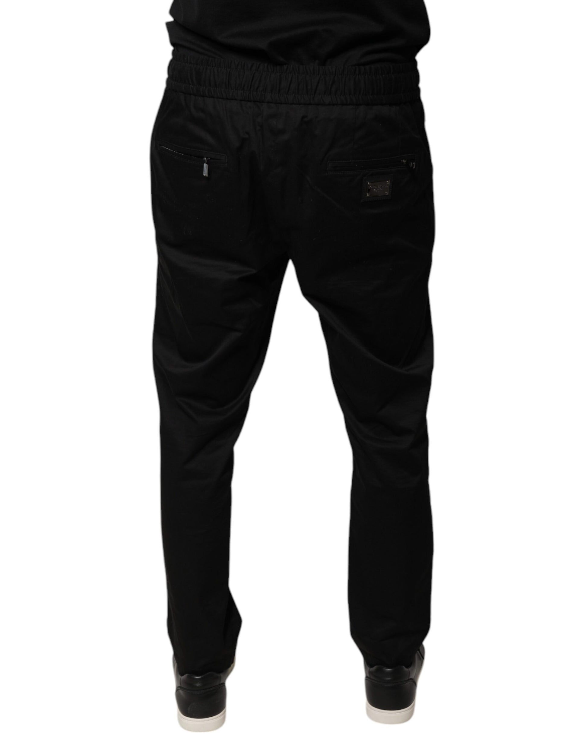 Dolce & Gabbana Black Cotton Stretch Skinny Sweatpants