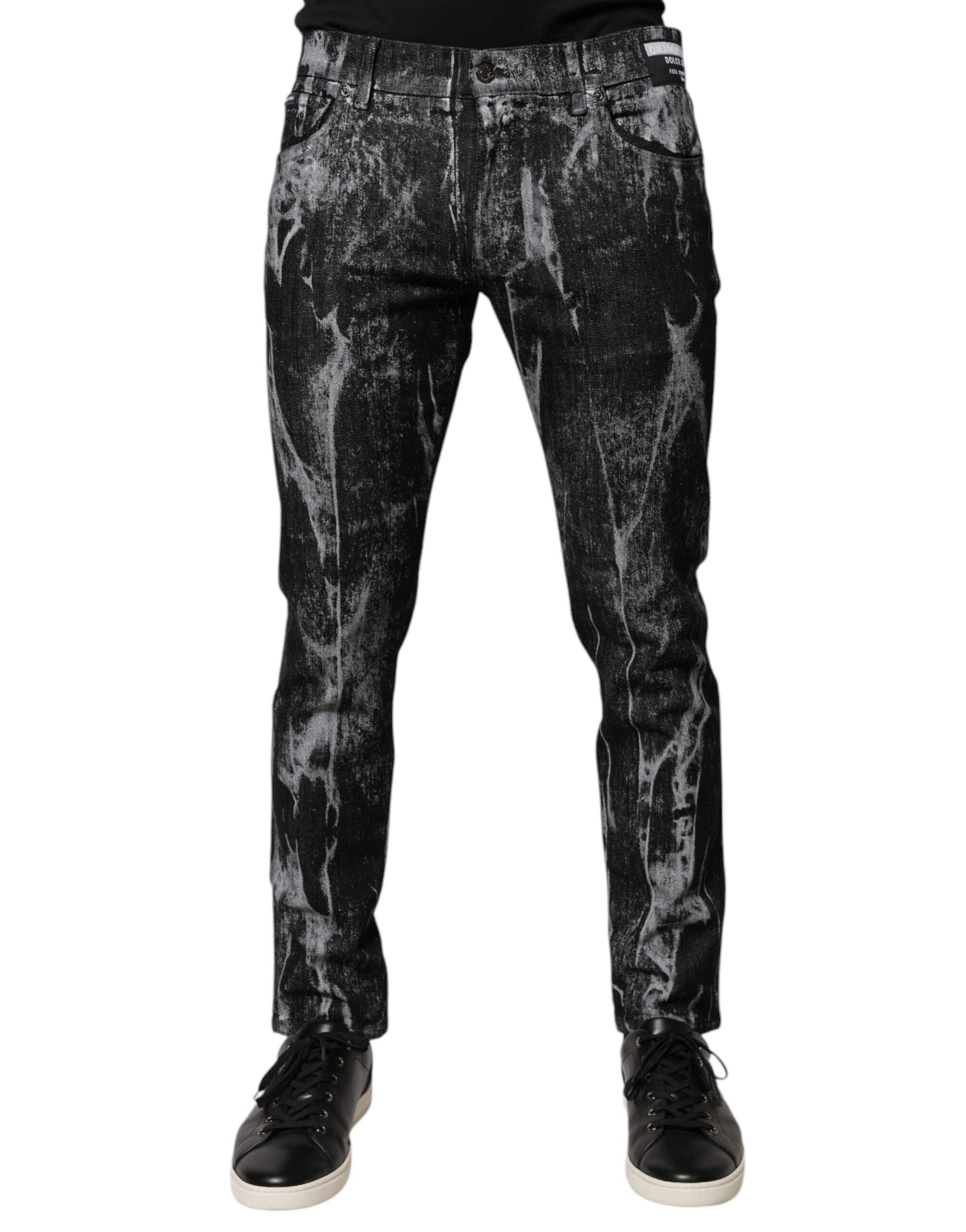 Dolce & Gabbana Multicolour Cotton Tie Dye Skinny Denim Jeans