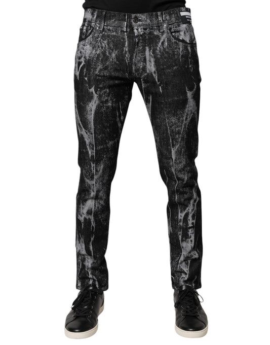 Dolce & Gabbana Multicolour Cotton Tie Dye Skinny Denim Jeans
