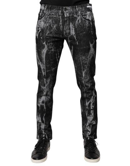 Dolce & Gabbana Multicolour Cotton Tie Dye Skinny Denim Jeans