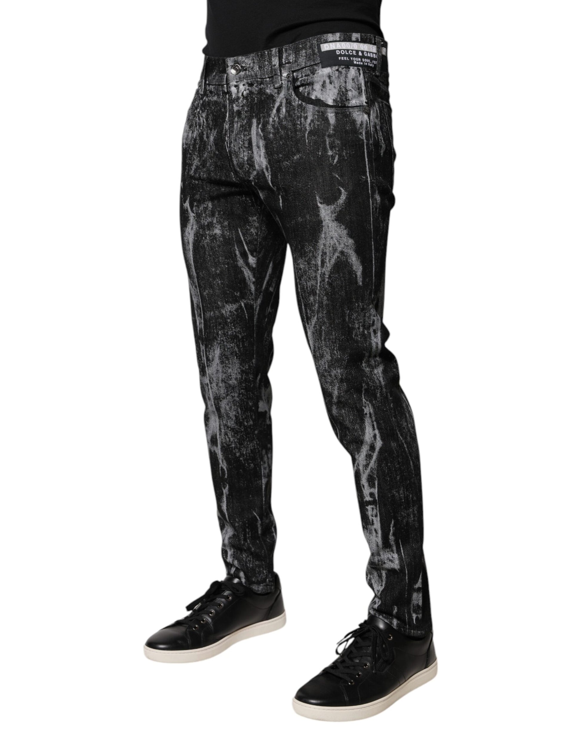 Dolce & Gabbana Multicolour Cotton Tie Dye Skinny Denim Jeans