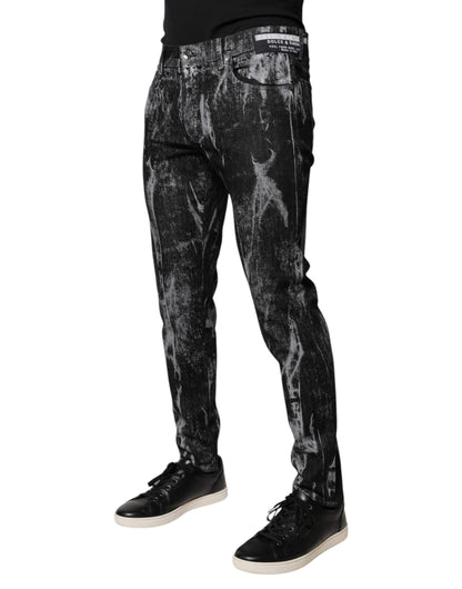 Dolce & Gabbana Multicolour Cotton Tie Dye Skinny Denim Jeans