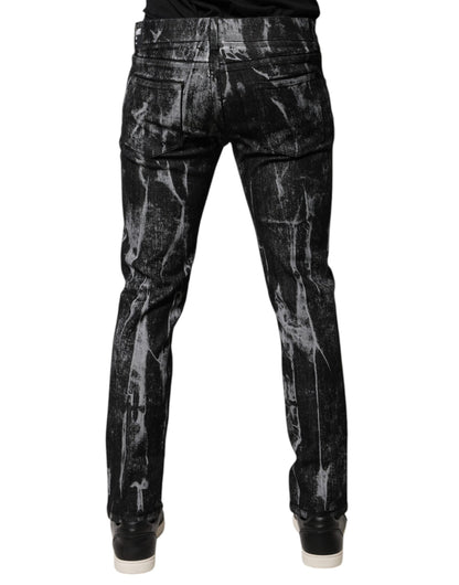 Dolce & Gabbana Multicolour Cotton Tie Dye Skinny Denim Jeans