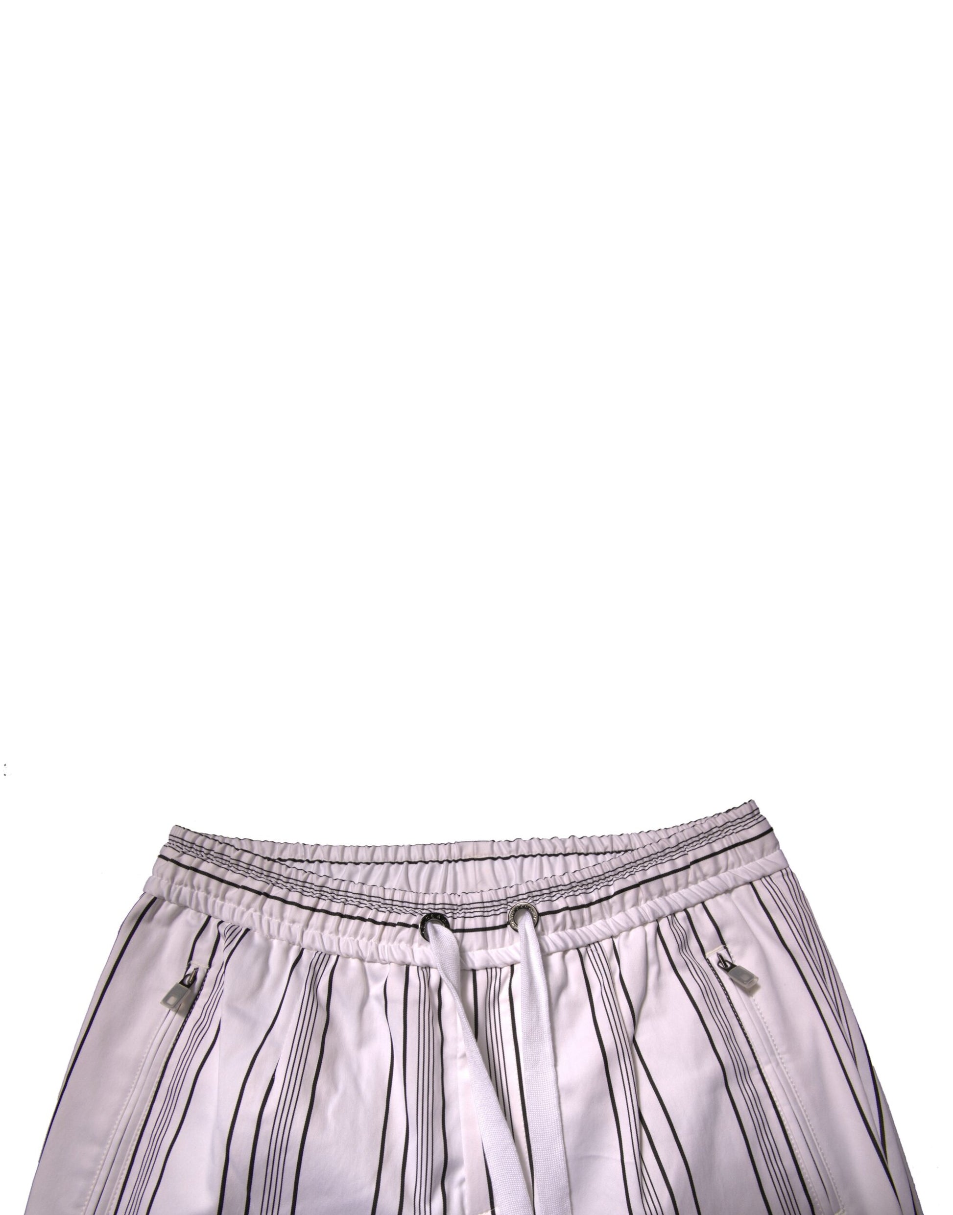 Dolce & Gabbana White Stripe Cotton Dress Pants