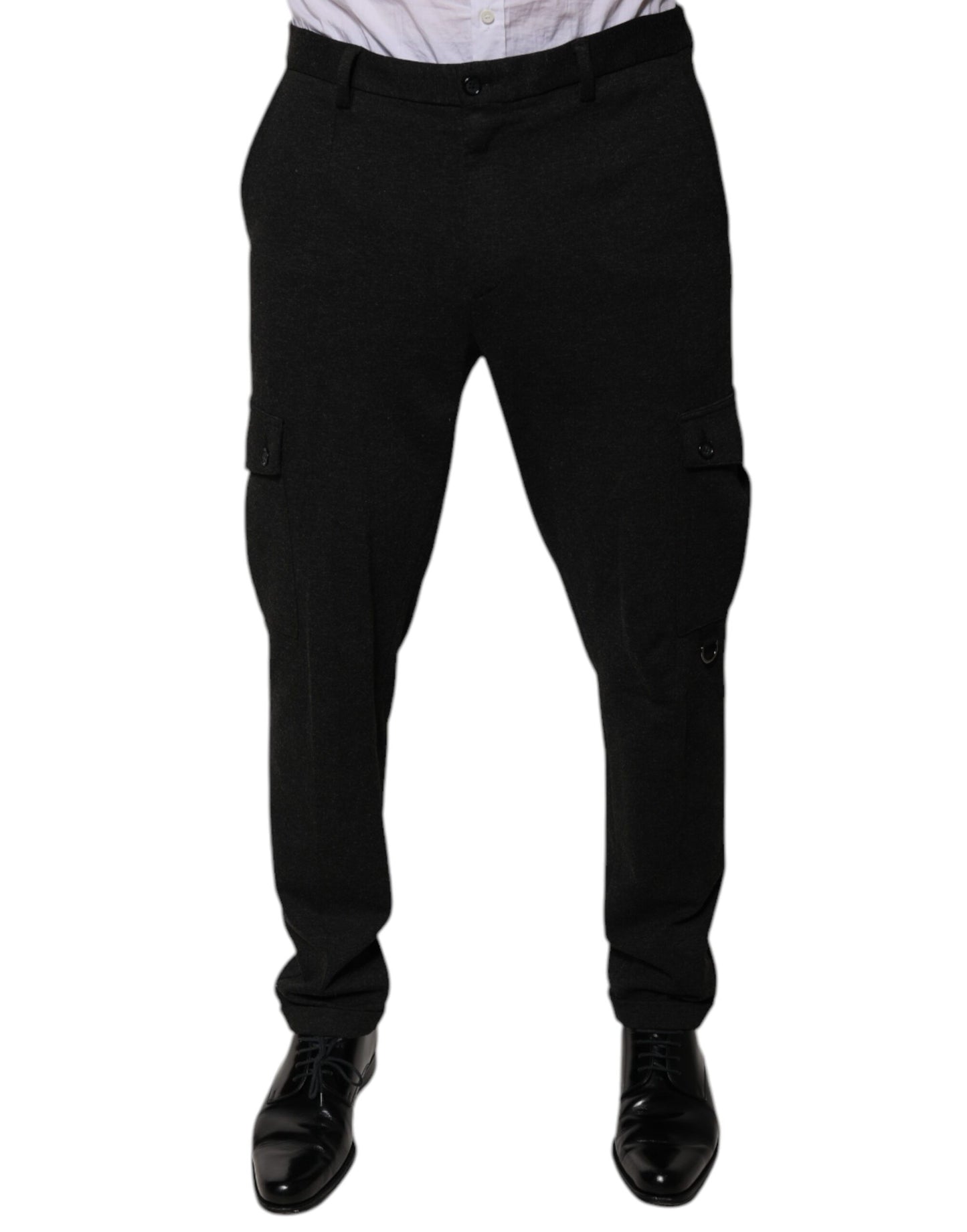 Dolce & Gabbana Black Viscose Cargo Men's Casual Pants
