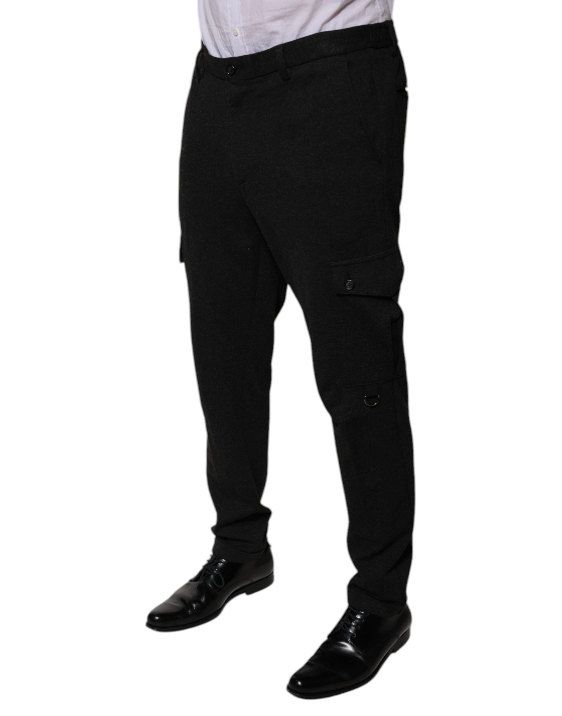 Dolce & Gabbana Black Viscose Cargo Men's Casual Pants
