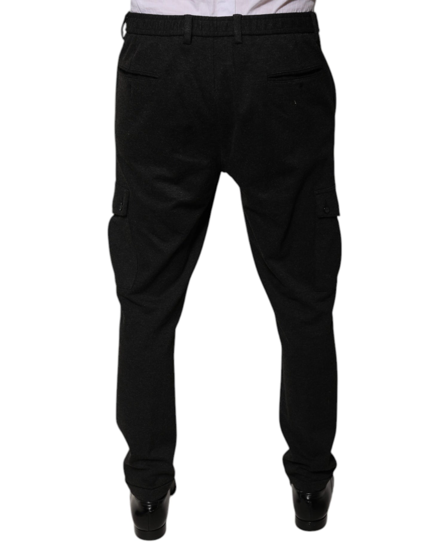 Dolce & Gabbana Black Viscose Cargo Men's Casual Pants