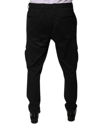Dolce & Gabbana Black Viscose Cargo Men's Casual Pants