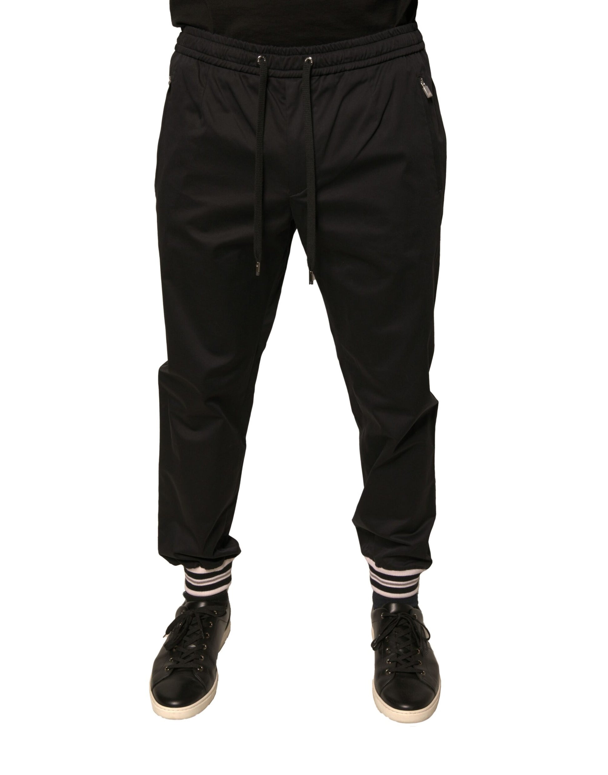 Dolce & Gabbana Black Cotton Stretch Jogger Sweatpants
