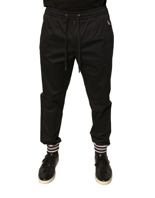 Dolce & Gabbana Black Cotton Stretch Jogger Sweatpants