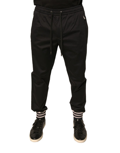 Dolce & Gabbana Black Cotton Stretch Jogger Sweatpants
