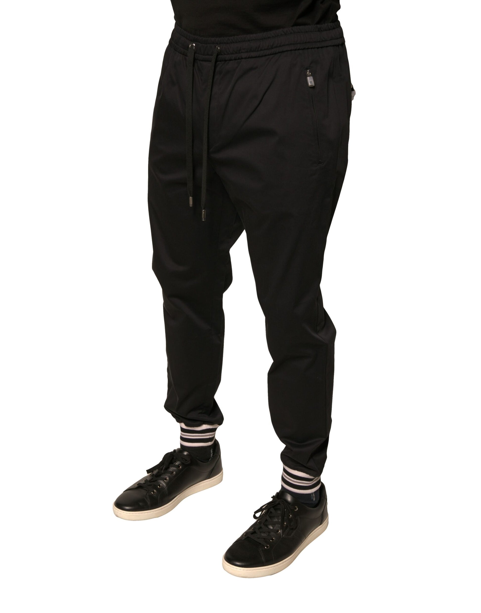 Dolce & Gabbana Black Cotton Stretch Jogger Sweatpants