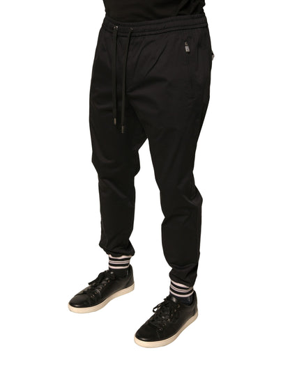 Dolce & Gabbana Black Cotton Stretch Jogger Sweatpants