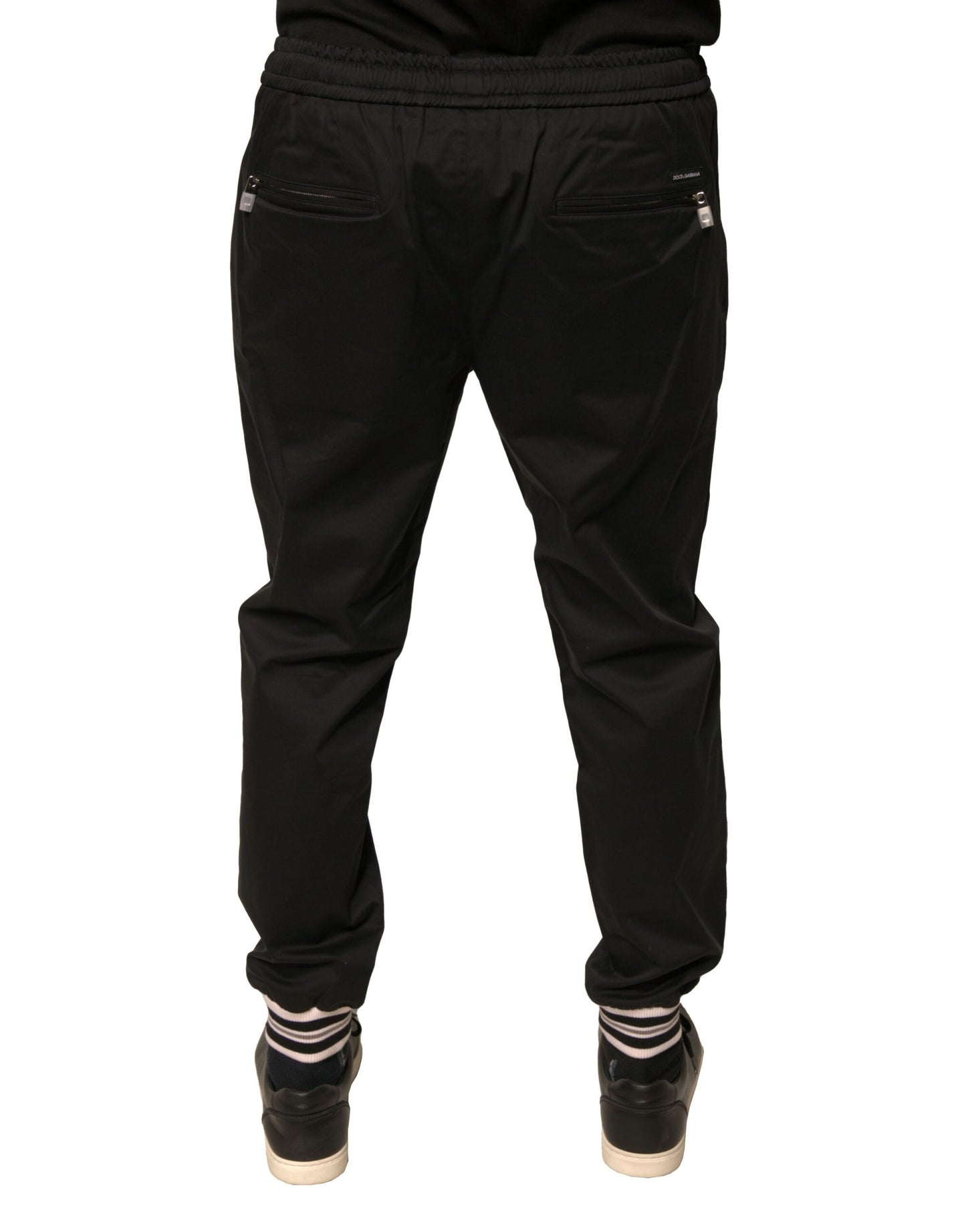 Dolce & Gabbana Black Cotton Stretch Jogger Sweatpants
