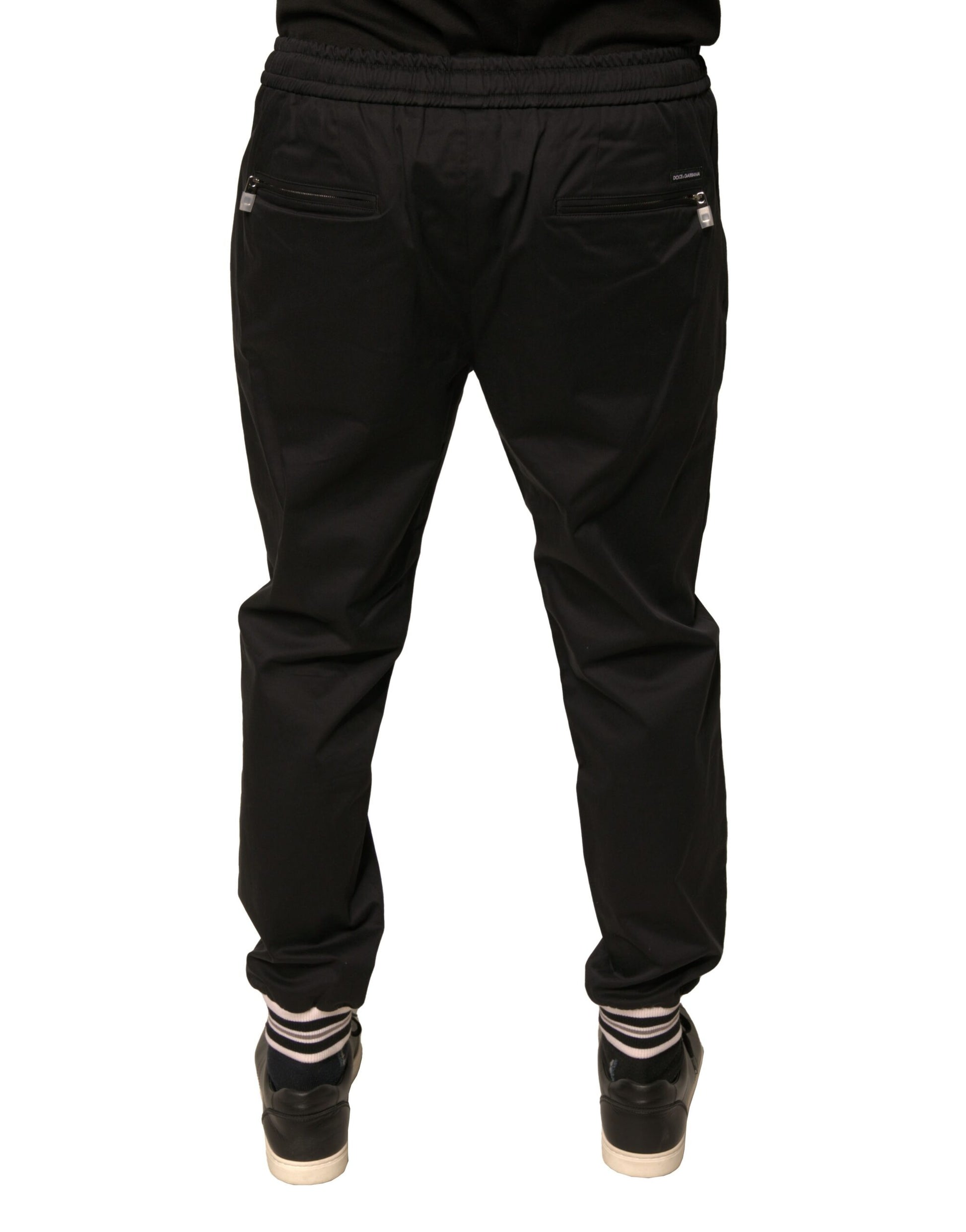 Dolce & Gabbana Black Cotton Stretch Jogger Sweatpants