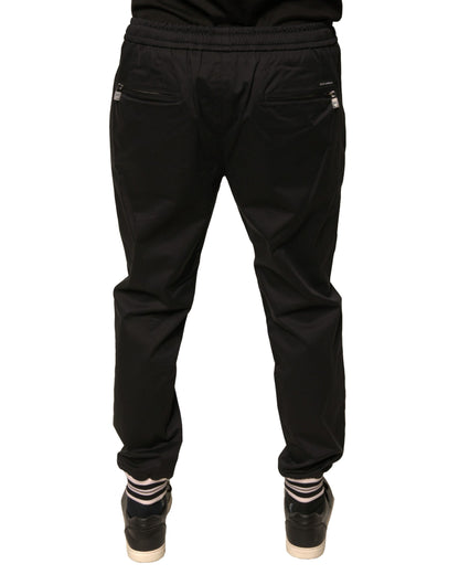Dolce & Gabbana Black Cotton Stretch Jogger Sweatpants