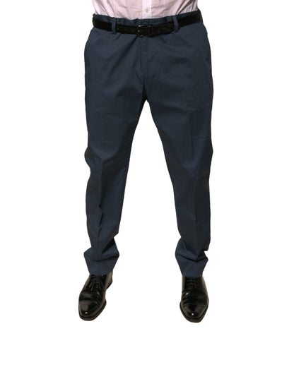 Dolce & Gabbana Dark Blue Cotton Stretch Skinny Men's Dress Pants