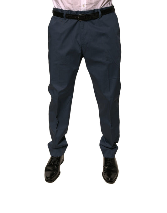 Dolce & Gabbana Dark Blue Cotton Stretch Skinny Men's Dress Pants