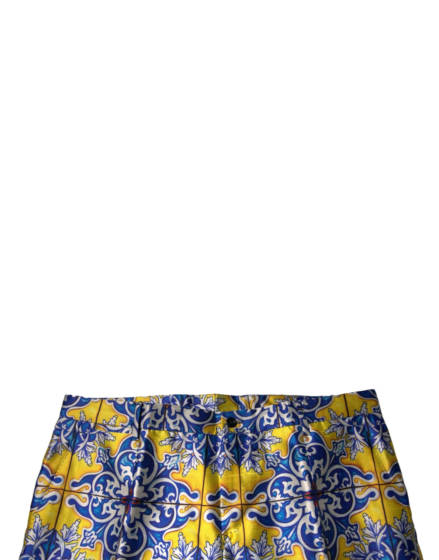 Dolce & Gabbana Multicolour Majolica Silk Skinny Pants