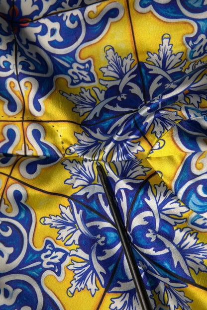 Dolce & Gabbana Multicolour Majolica Silk Skinny Pants