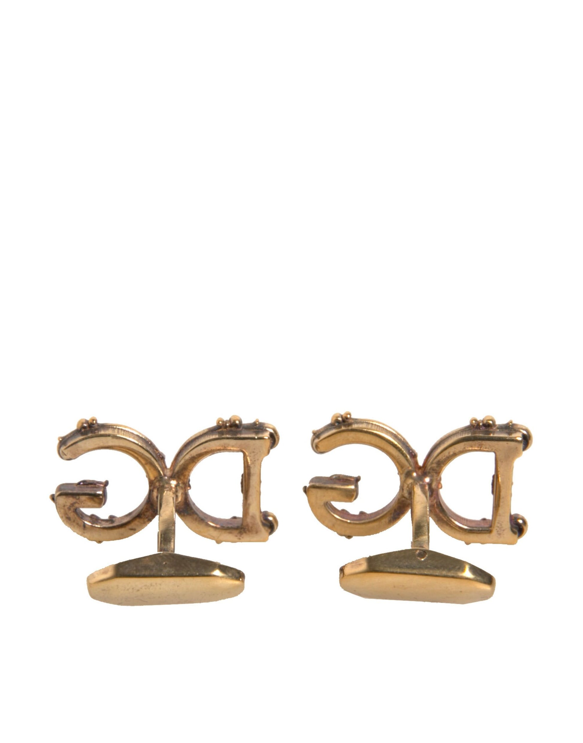 Dolce & Gabbana Gold Tone 925 Sterling Silver DG Logo Cufflinks