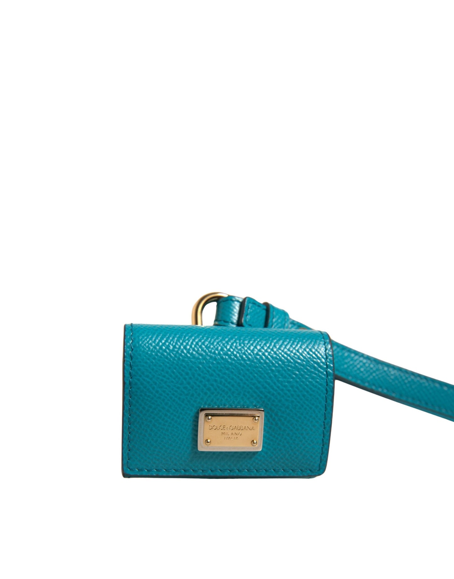 Dolce & Gabbana Green Logo Plaque Leather Airpods Case