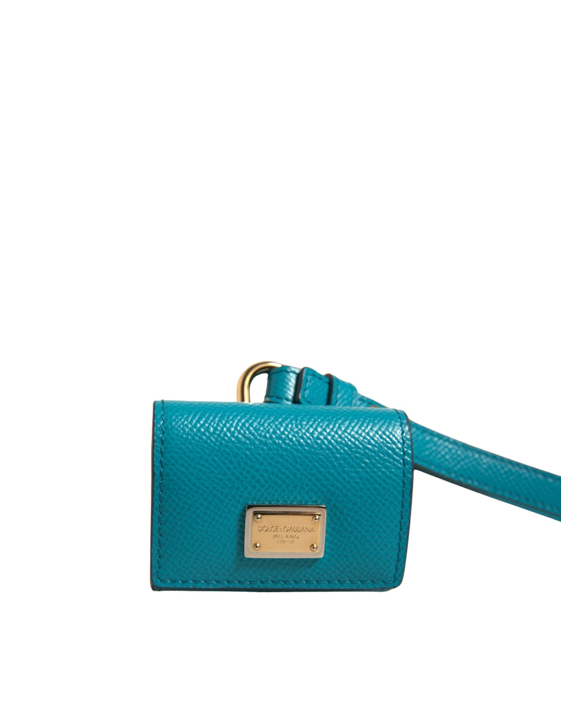 Dolce & Gabbana Green Logo Plaque Leather Airpods Case