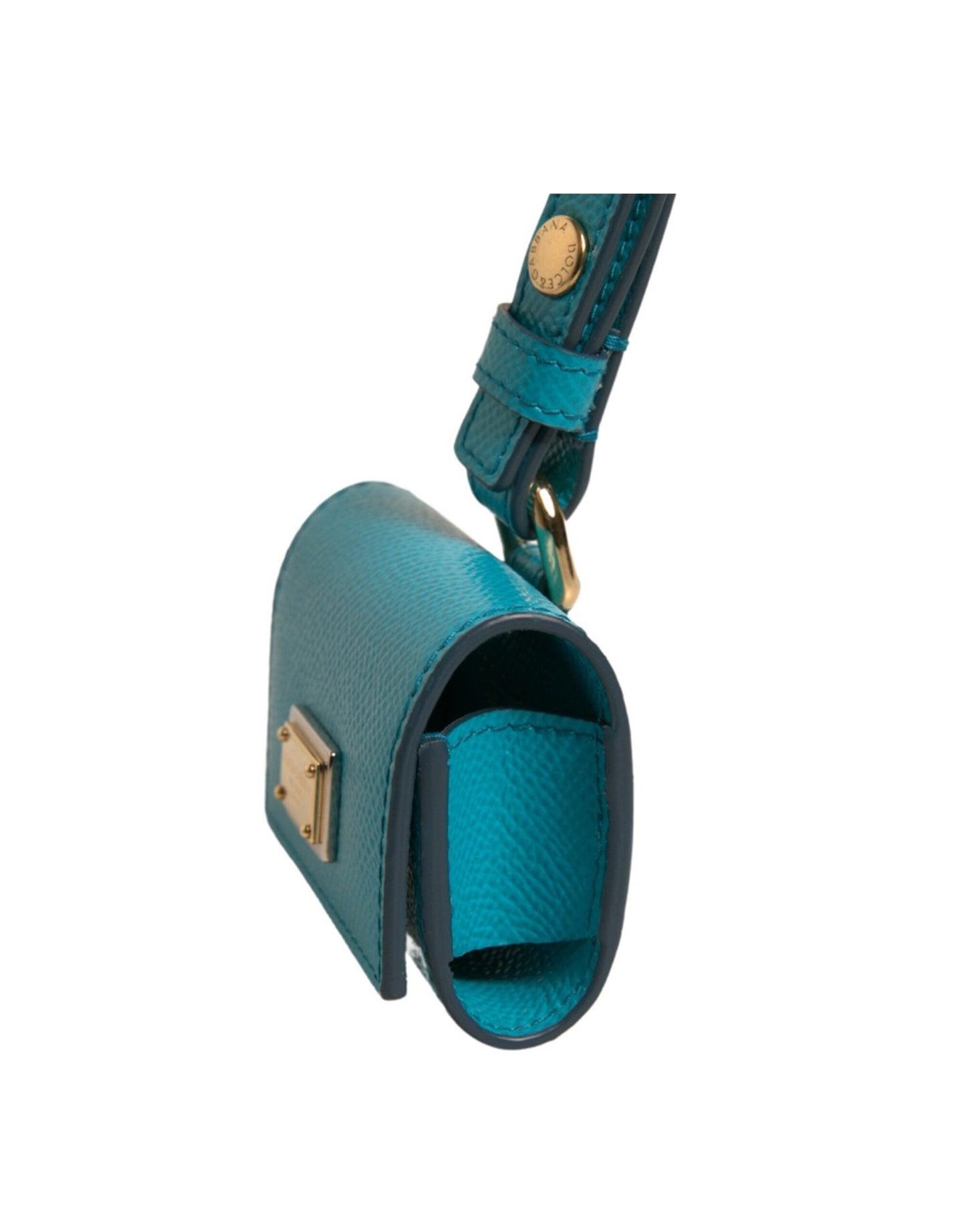 Dolce & Gabbana Green Logo Plaque Leather Airpods Case