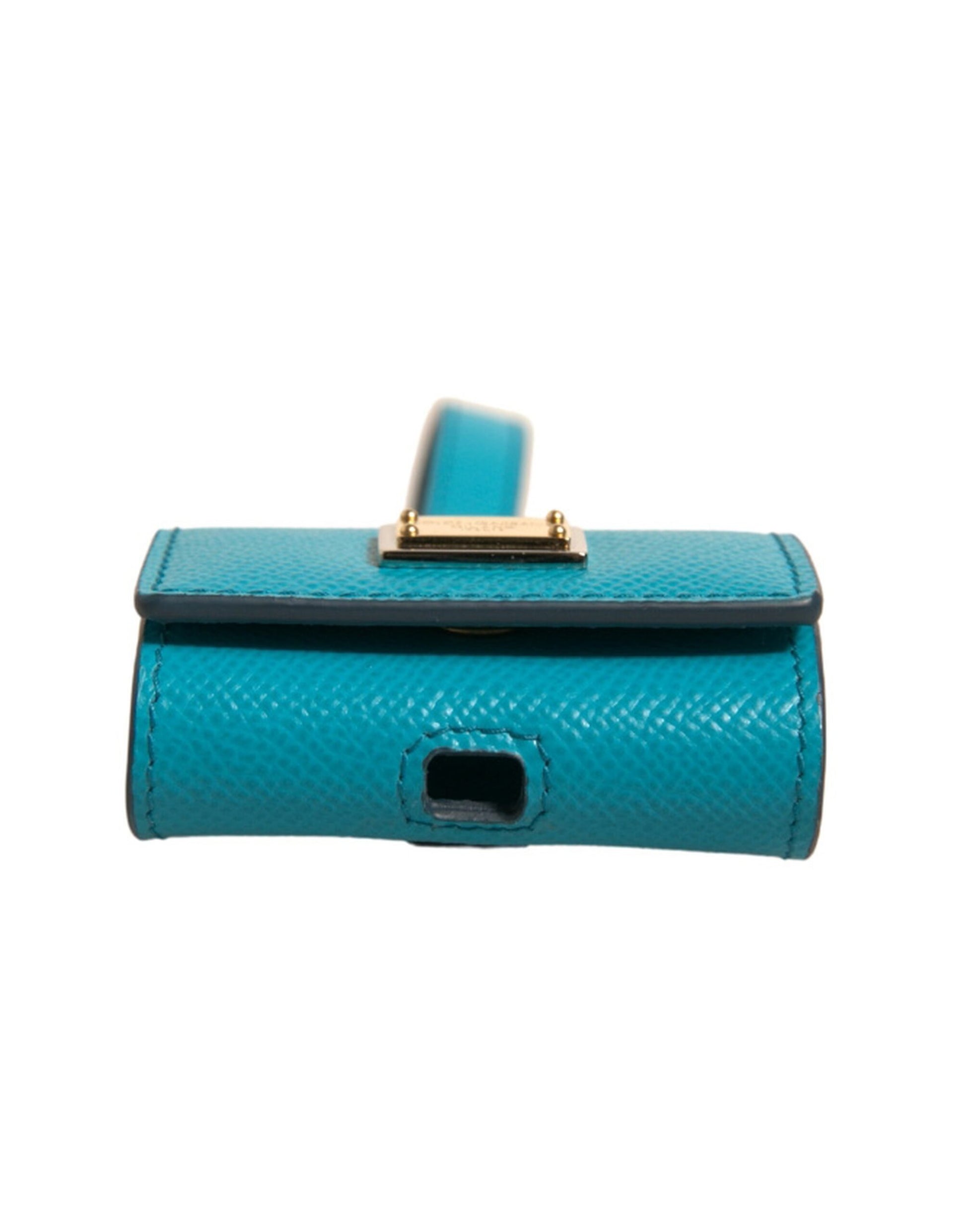 Dolce & Gabbana Green Logo Plaque Leather Airpods Case