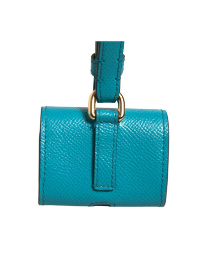 Dolce & Gabbana Green Logo Plaque Leather Airpods Case