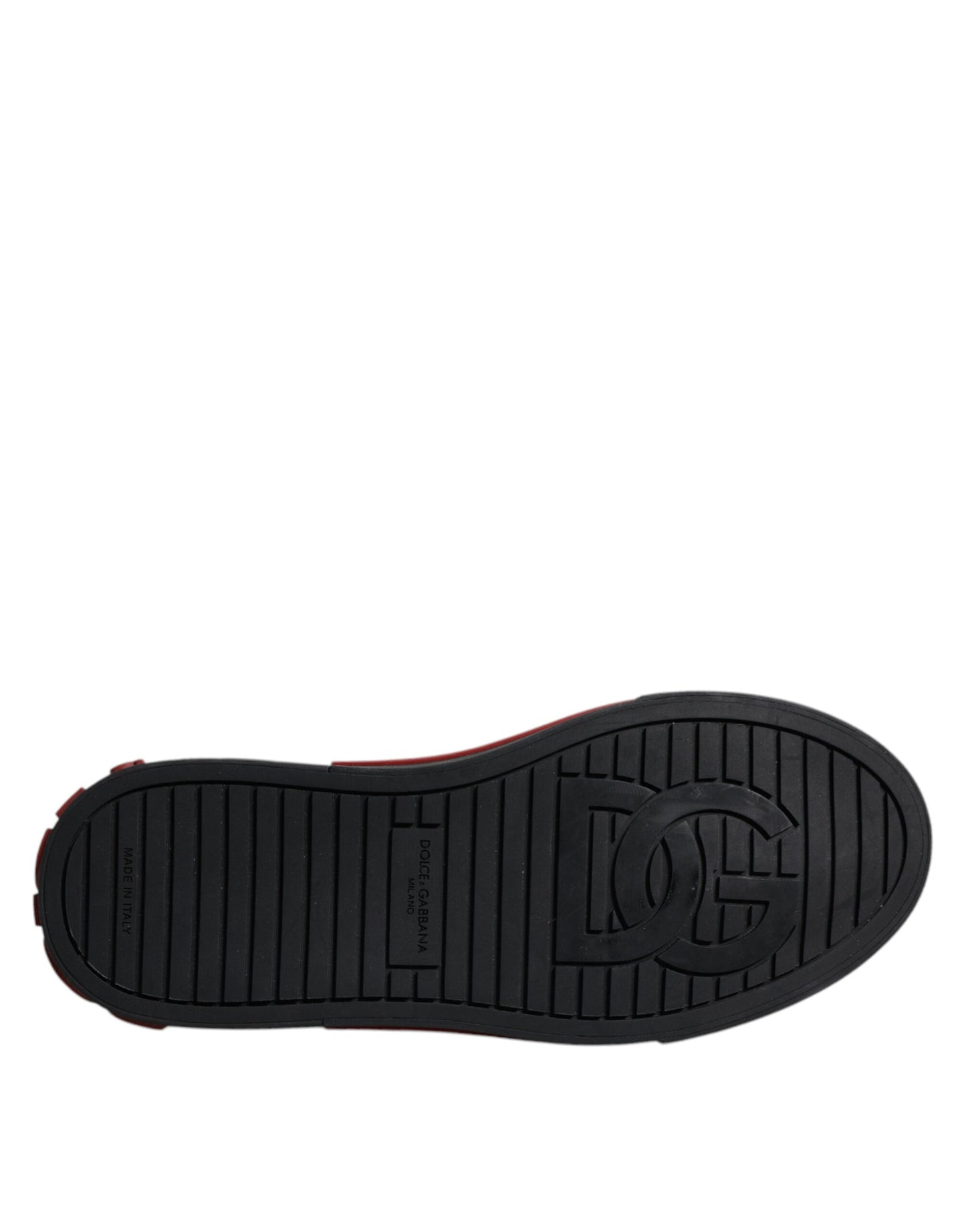 Dolce & Gabbana Red Black Leopard Cotton Low Top Sneakers