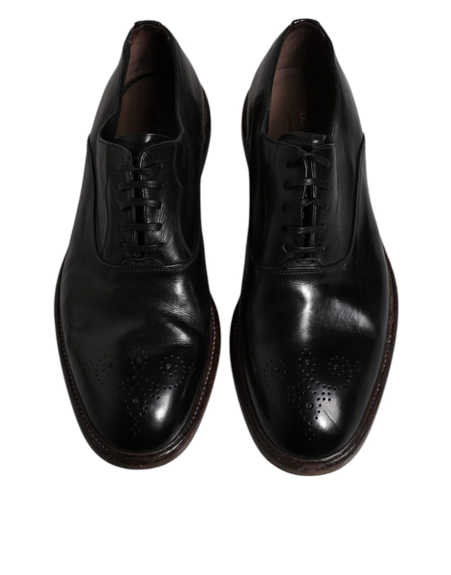 Dolce & Gabbana Black Leather Lace Up Men's Derby Formal Shoes