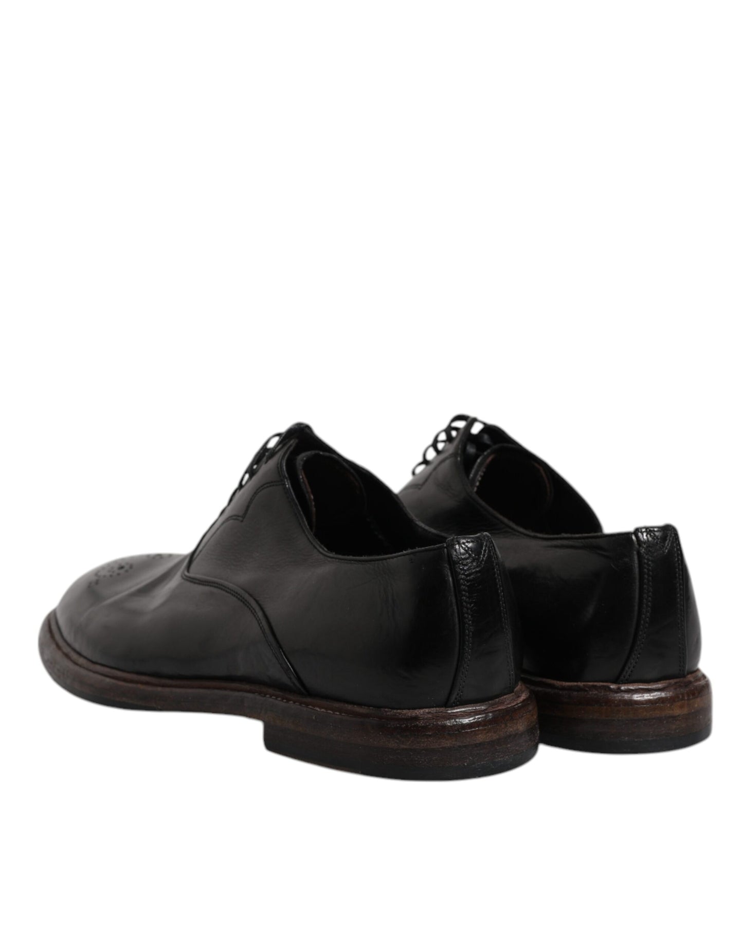 Dolce & Gabbana Black Leather Lace Up Men's Derby Formal Shoes
