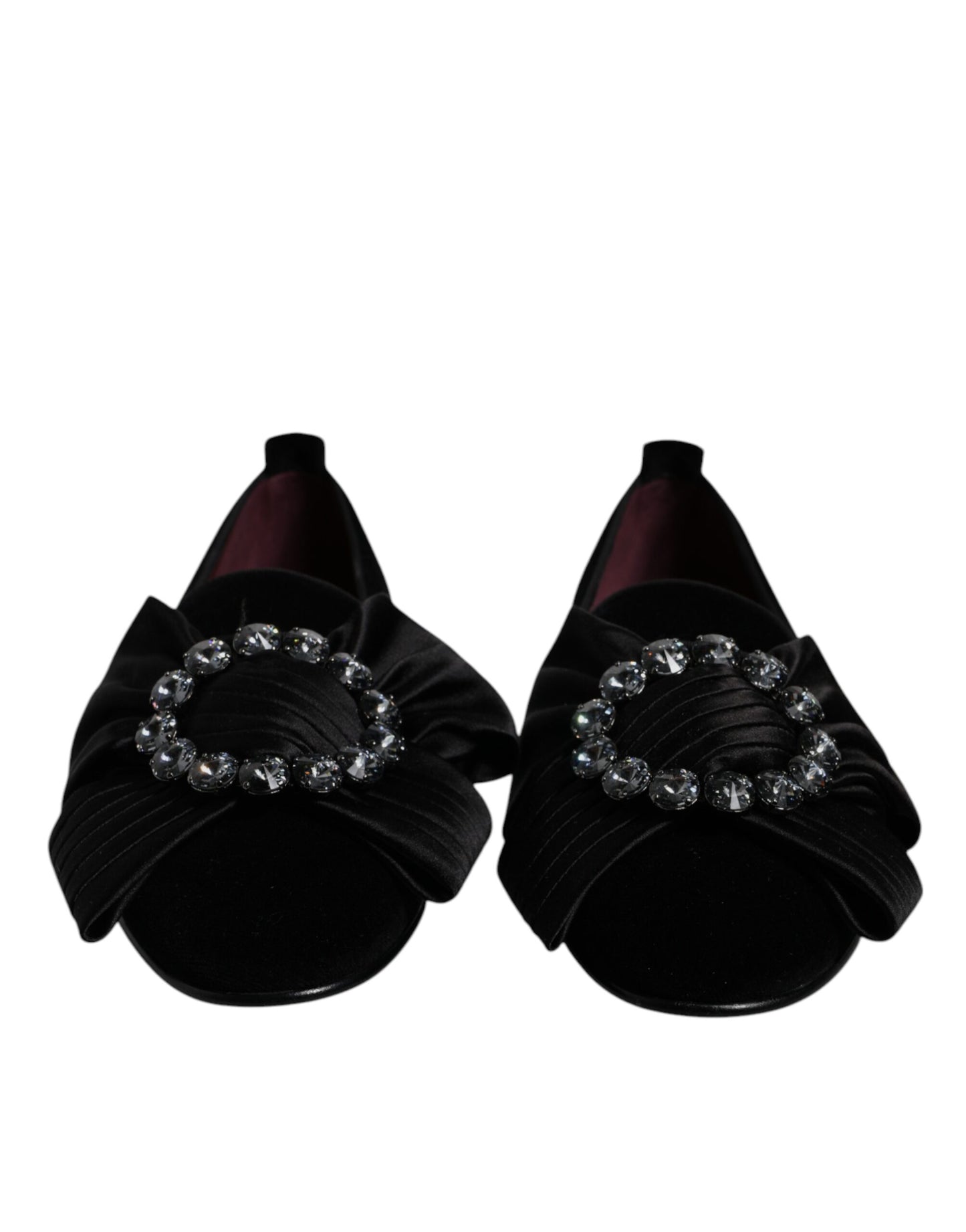 Dolce & Gabbana Black Crystal Flats - Men's Loafers Dress Shoes