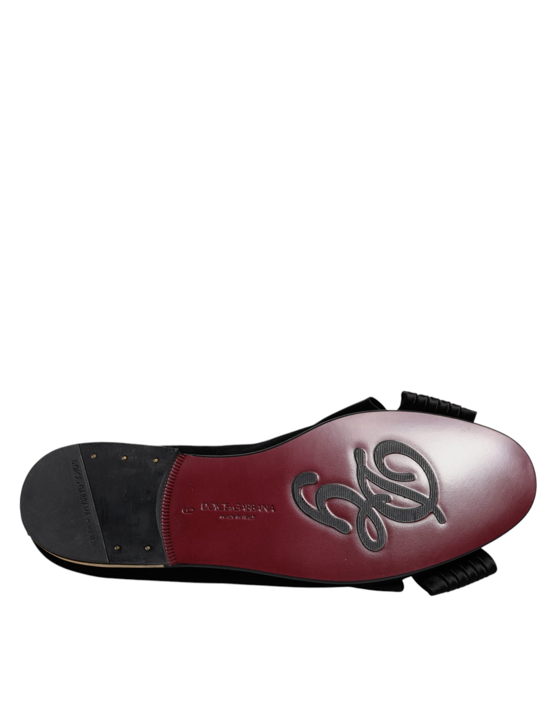 Dolce & Gabbana Black Crystal Flats - Men's Loafers Dress Shoes