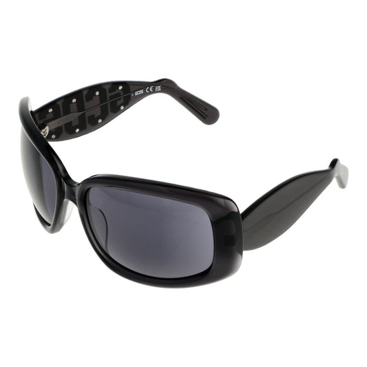 GCDS Unisex Sunglasses – Black Butterfly Frame with Grey Lenses, 63mm