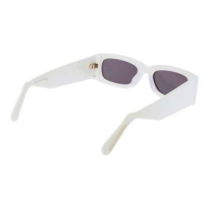 GCDS Unisex Sunglasses – White Full-Rim Frame with Grey Lenses, 52mm