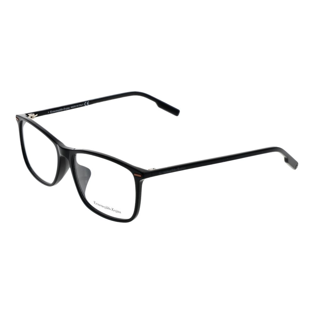 Ermenegildo Zegna Men’s Optical Glasses – Black Rectangle Frame, 57mm