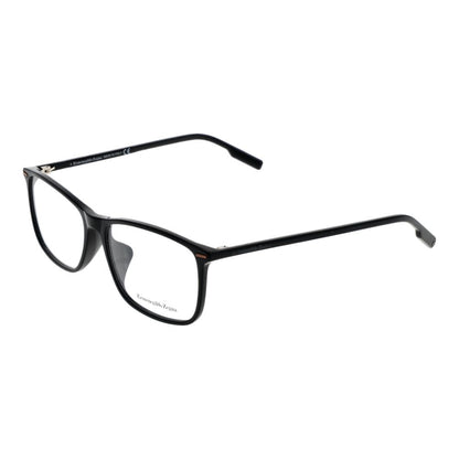 Ermenegildo Zegna Men’s Optical Glasses – Black Rectangle Frame, 57mm